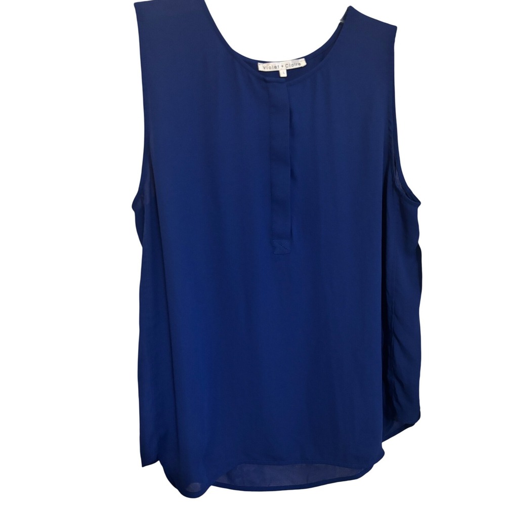 Violet + Claire Sleeveless Blouse Top Casual Blue Tank Top Women Size Large EUC